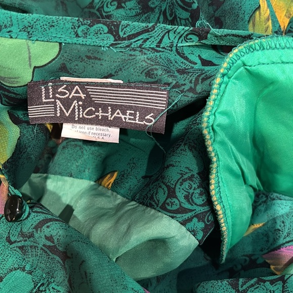 Lisa Michaels Green and Yellow floral Dress - Picture 6 of 7